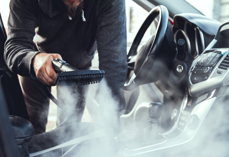 Car Interior Steam Cleaning Process at Auto Salon of Orlando for Deep and Comfortable Clean