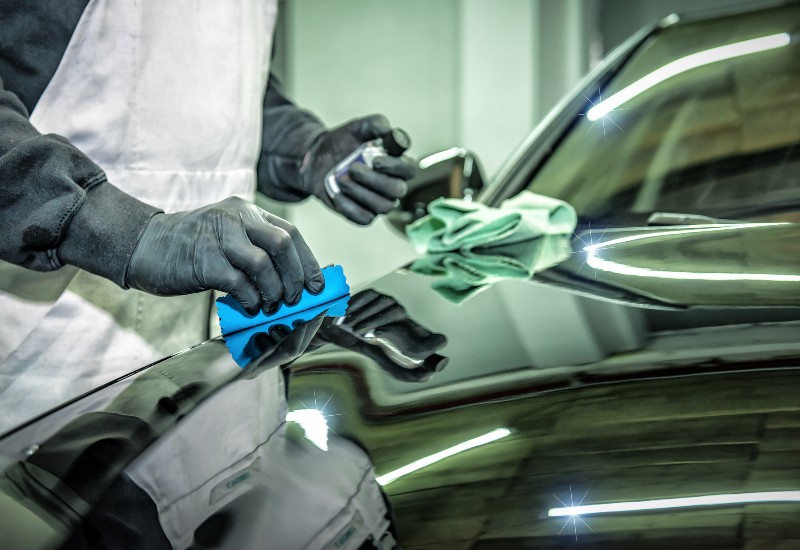 Ceramic Coatings Being Applied on a Car in Orlando